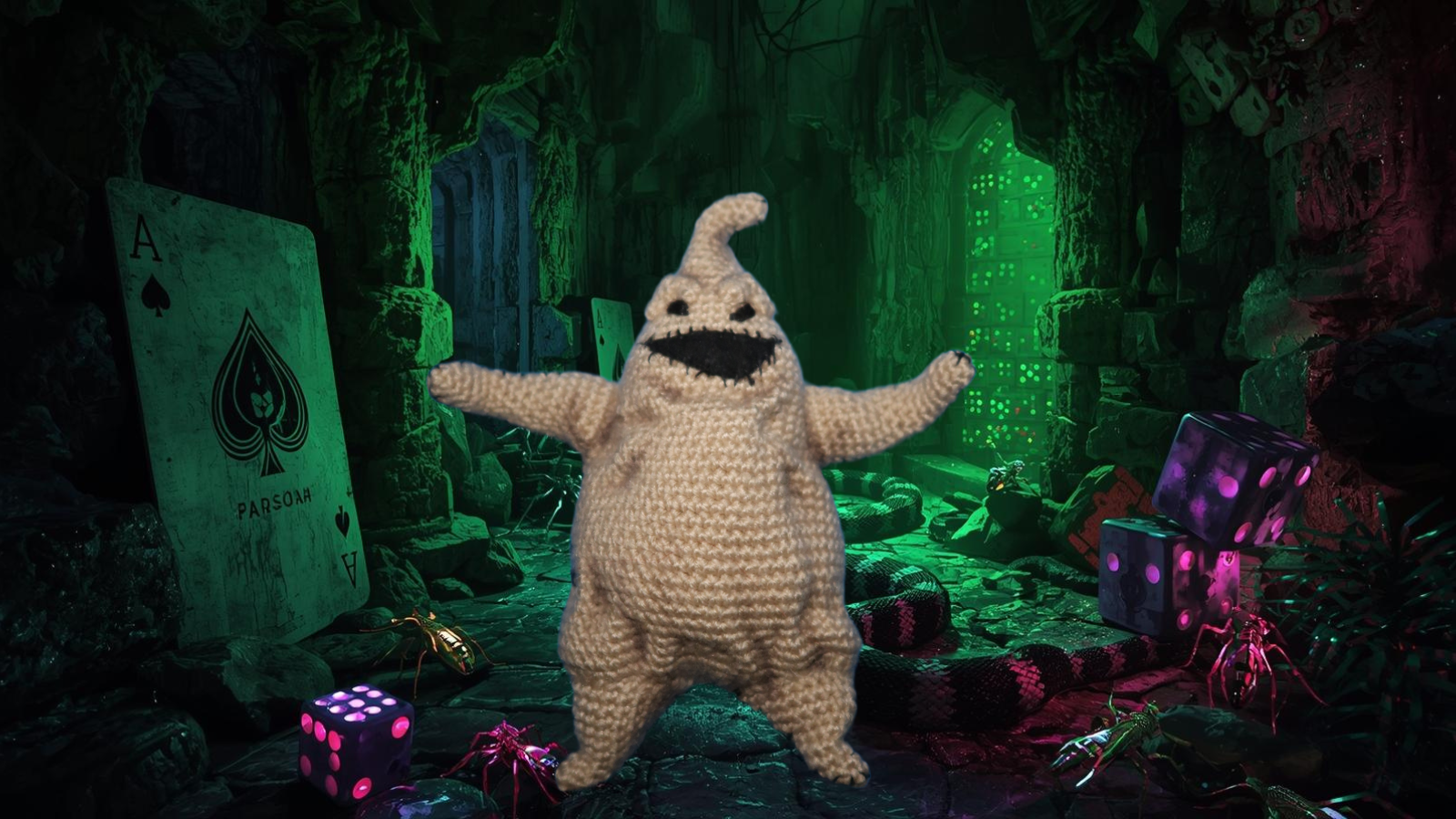 Halloween Town Crochet Diaries Day 3: Oogie Boogie, the Villain in Burlap